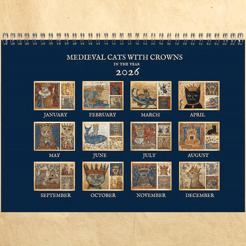 🐱Medieval Cats with Crowns Calendar 2026