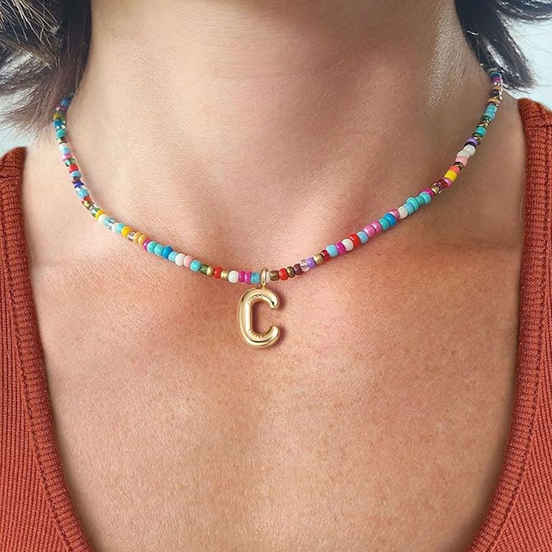 Necklace with initials in pearls