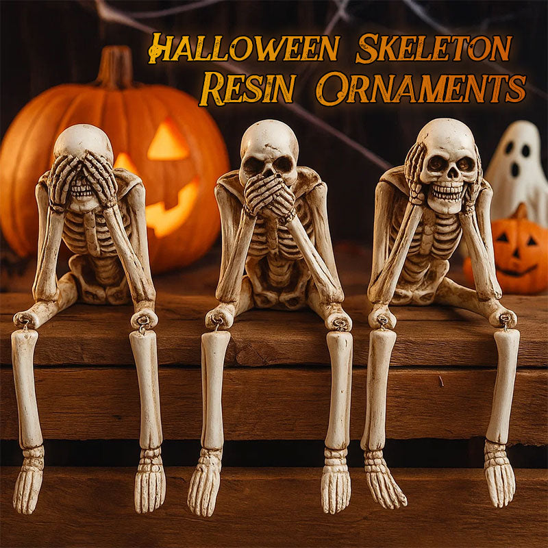 ๐ Halloween Three Wise Skeletons Resin Figurines ๐