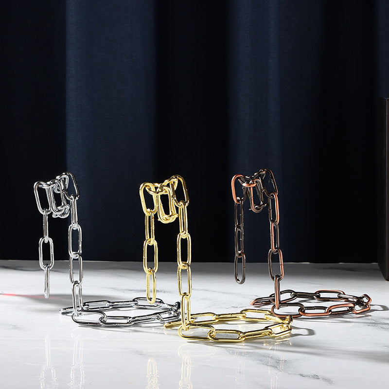 Metal Chain Link Wine Bottle Holder