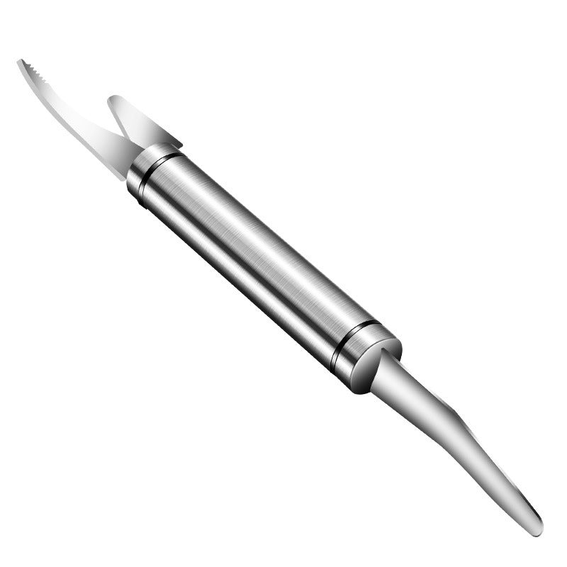 Stainless steel shrimp peeler and gutter