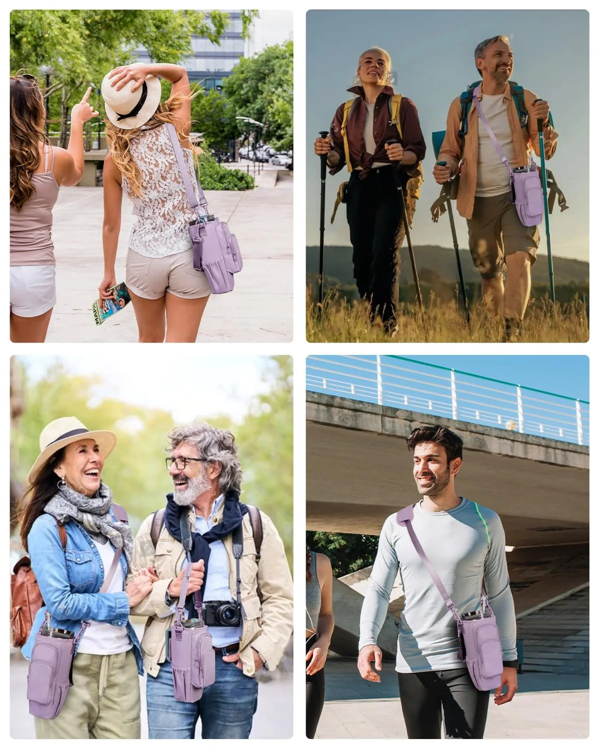 Adjustable shoulder bag with insulated cup holder for 40 oz