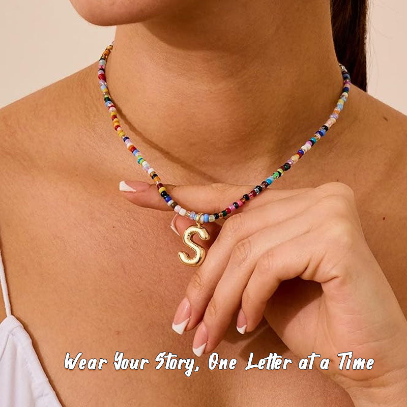 Necklace with initials in pearls