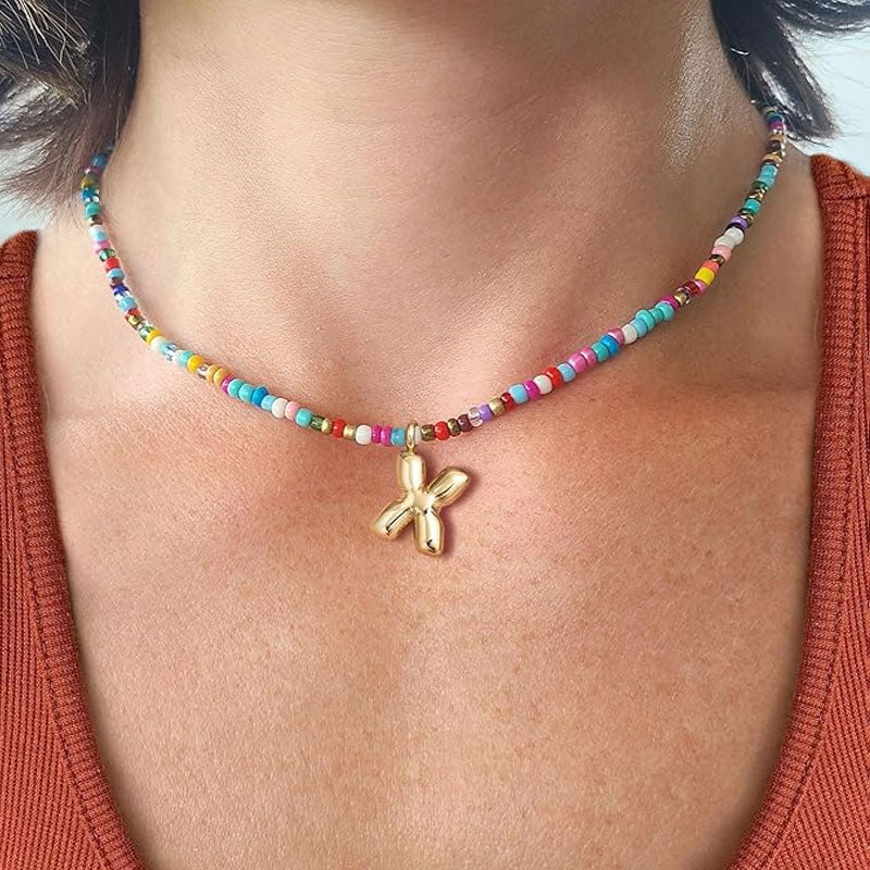 Necklace with initials in pearls