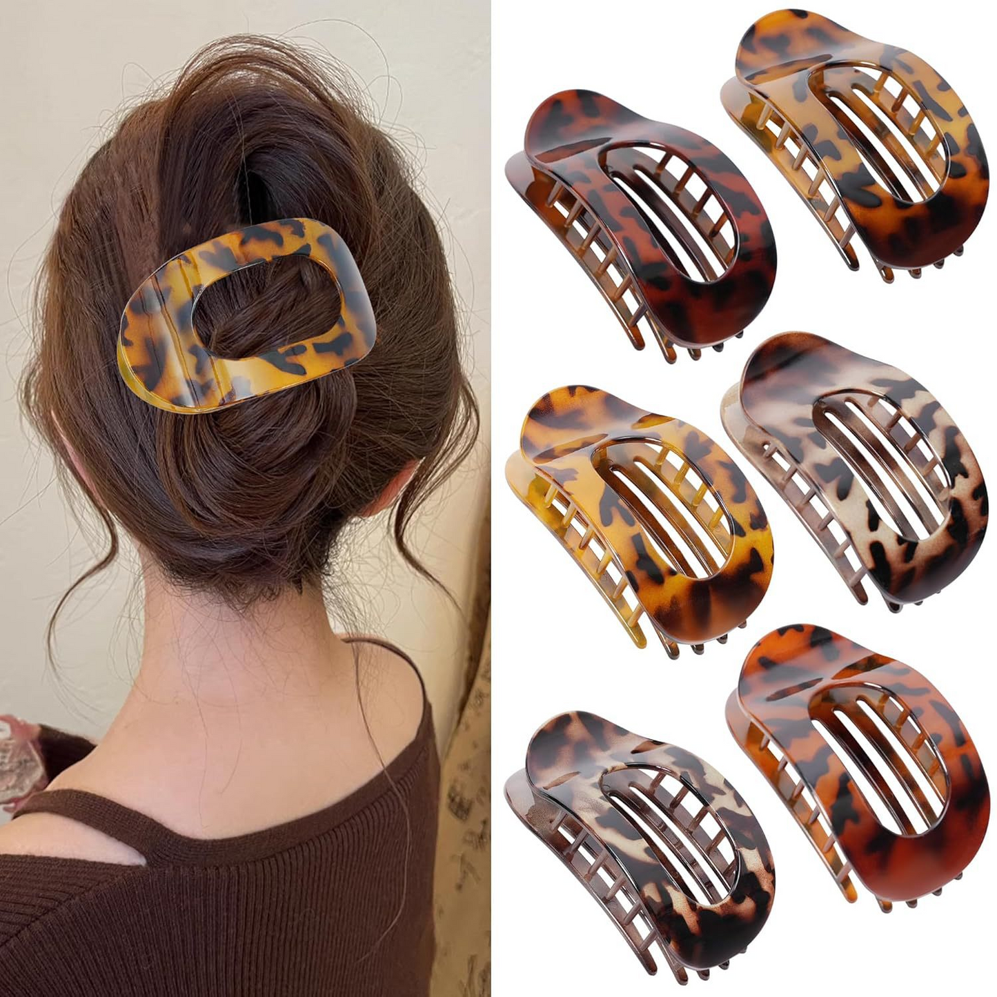 Oval hair clip set (4 pcs)