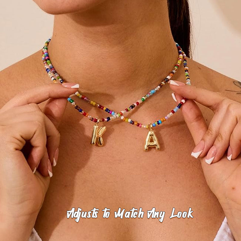 Necklace with initials in pearls