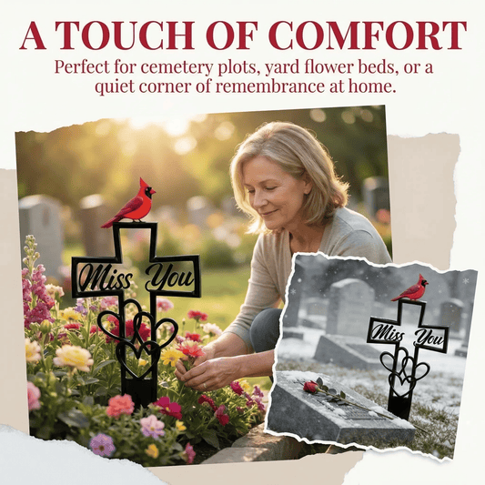 🐦LAST DAY SALE -💖Metal Cemetery Memorial Plaque for Remembrance✝️