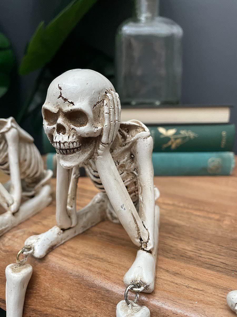 ๐ Halloween Three Wise Skeletons Resin Figurines ๐