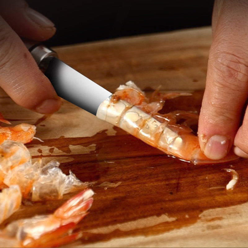Stainless steel shrimp peeler and gutter