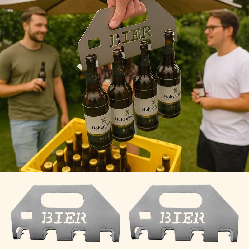 The Quad beer opener and carrier