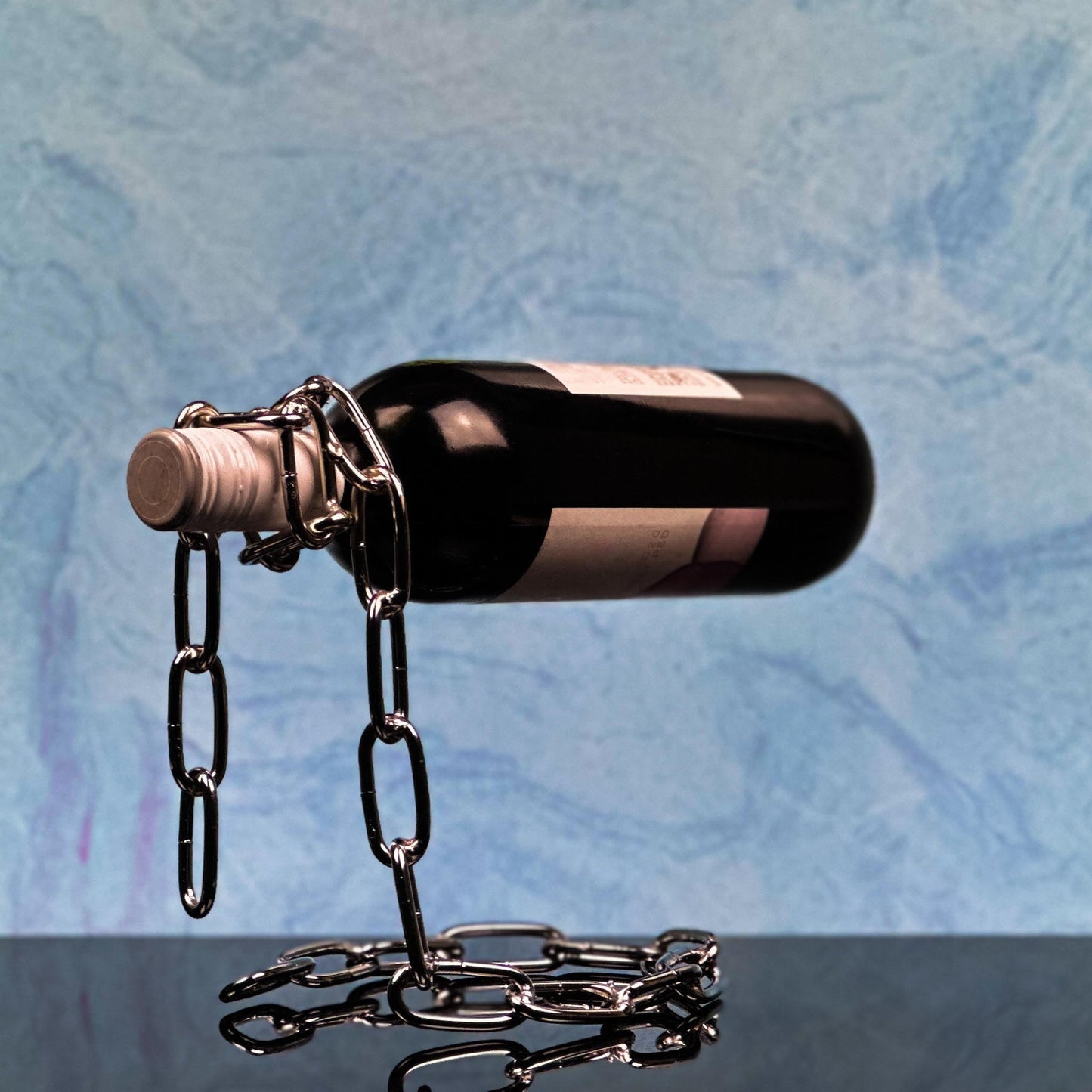 Metal Chain Link Wine Bottle Holder