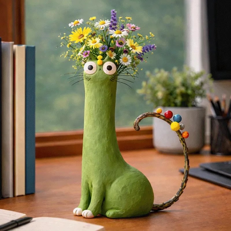 😻 Handmade quirky cat vase