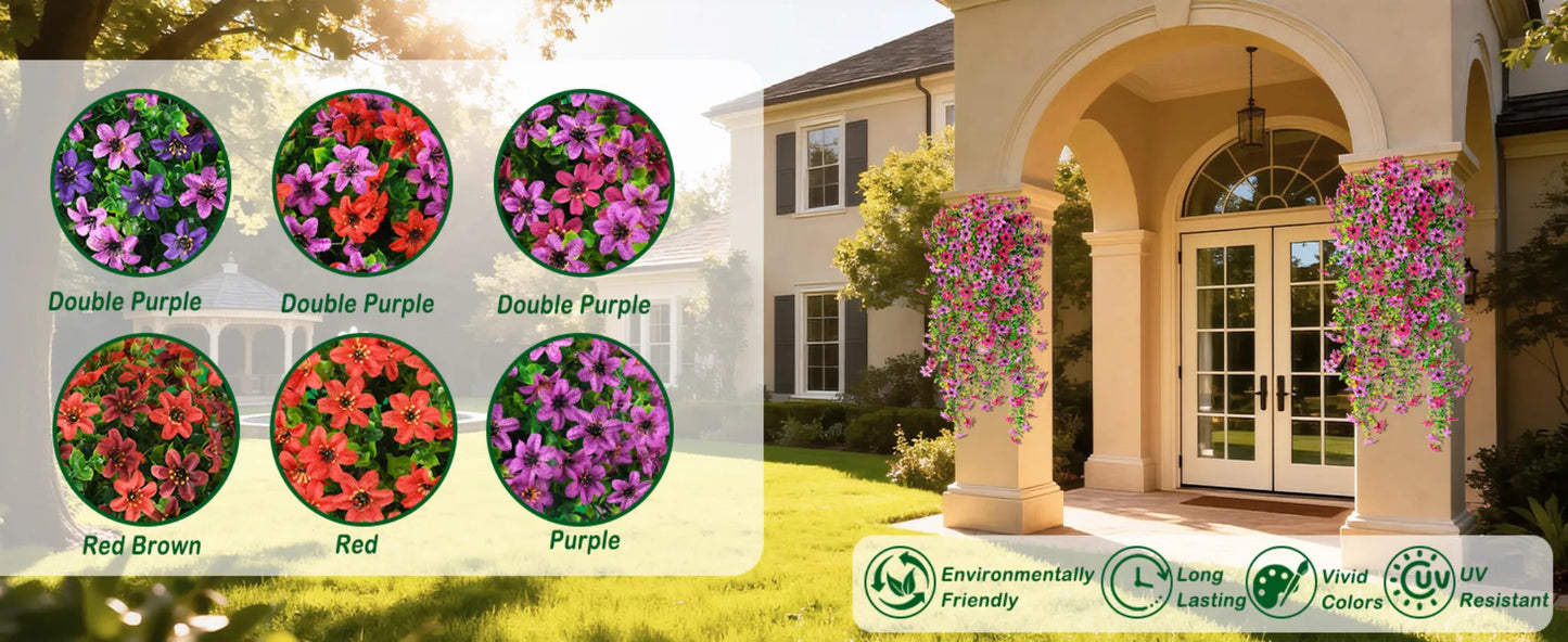 ⏳LAST DAY SPECIAL PRICE: £6.99!!🌷Outdoor cascading daisy and eucalyptus flowers – UV resistant