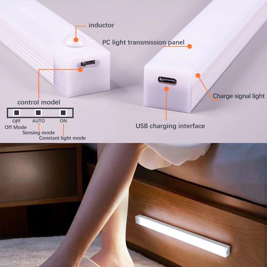 🔥Limited time offer - rechargeable LED lamp, no drilling required, smart sensor, magnetic