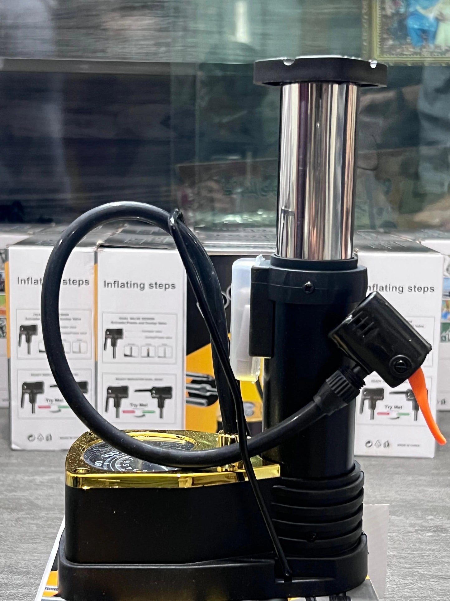 High-Pressure Foot Pump with Gauge
