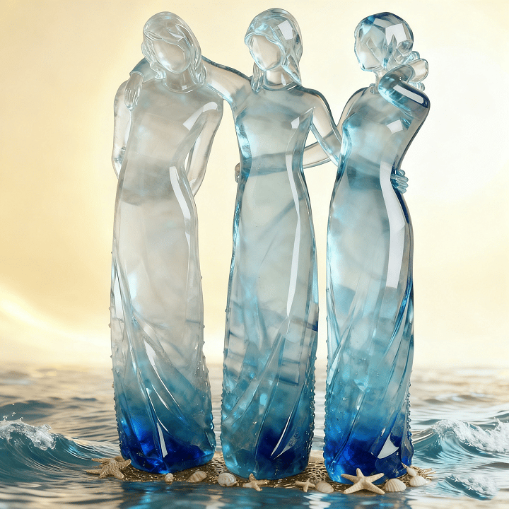 🔥Christmas Sale 49% Off👩🏻‍🤝‍👩🏻Sisters by My Side, Celebrates Friendships Three Sisters Sculpture🎁Christmas, Thanksgiving Day, Birthday Gifts