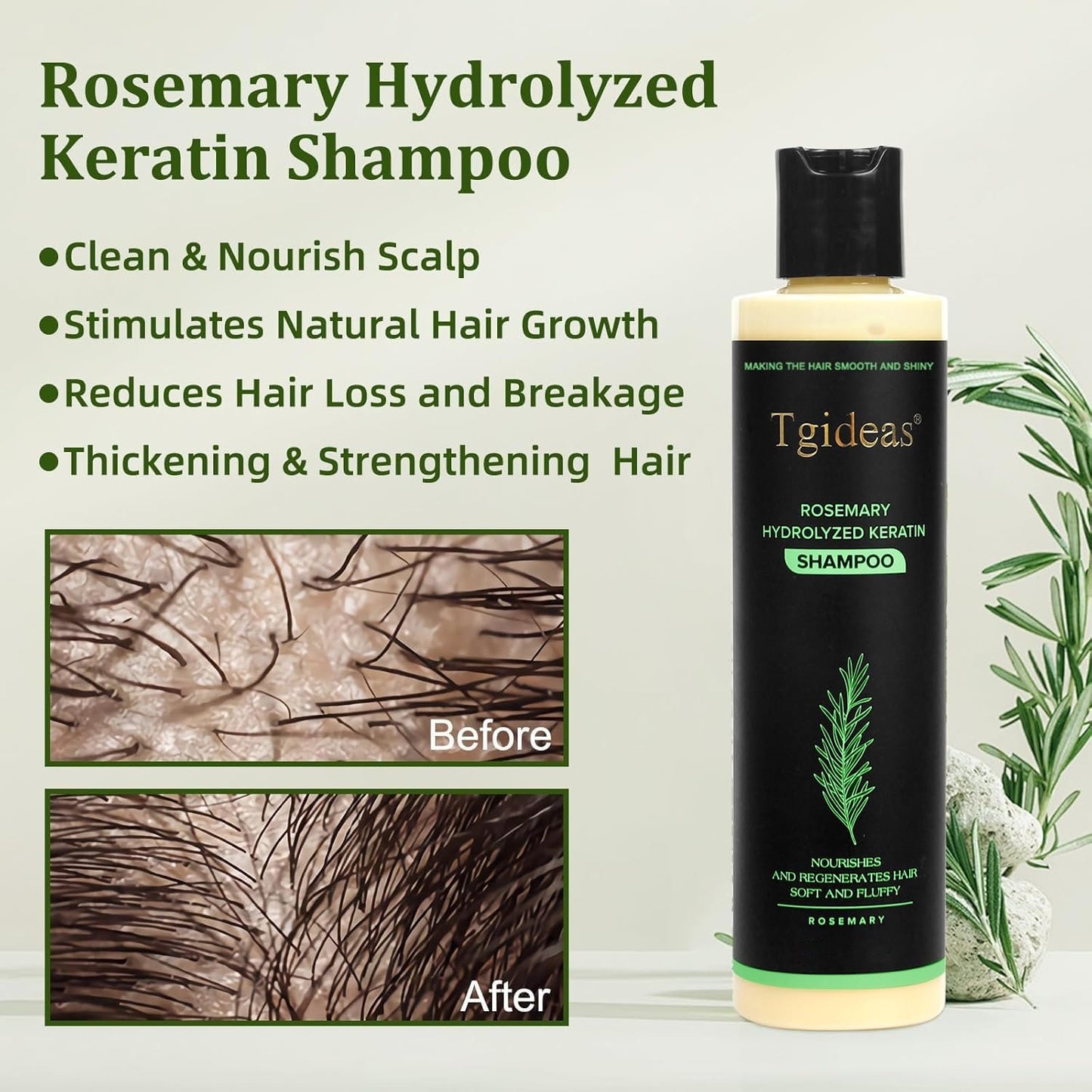 Tgideas Organic Rosemary Hair Growth Shampo