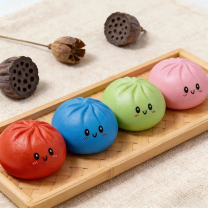 🔥Glittery Dumpling Squeeze Toy – A Cute Fidget Toy for Stress Relief, with a Steamer