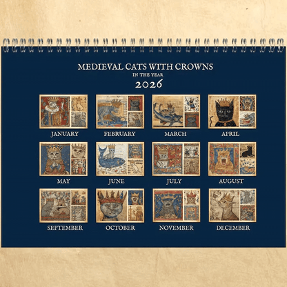 🐱Medieval Cats with Crowns Calendar 2026