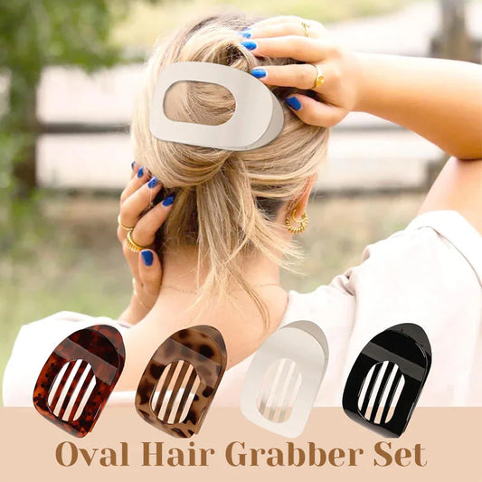 Oval hair clip set (4 pcs)