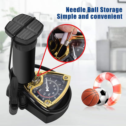 High-Pressure Foot Pump with Gauge