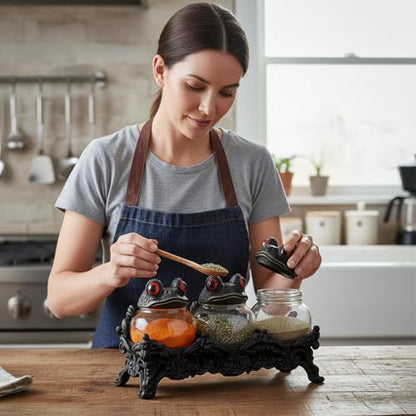 Handcrafted Witchy Frog Apothecary Spice Jars 🐸🧙