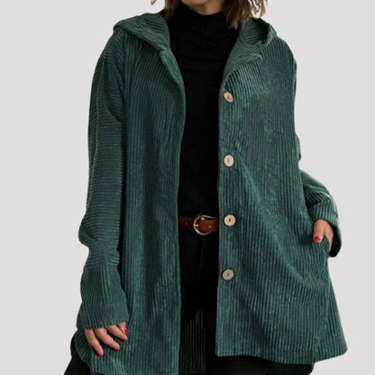 🍂 Casual velvet jacket with hood for autumn