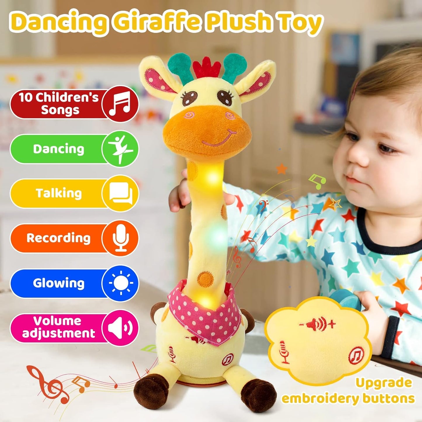 ⏰50% discount🎉 Best-selling musical giraffe toy – sings, dances, and repeats what you say! 🦒🎵