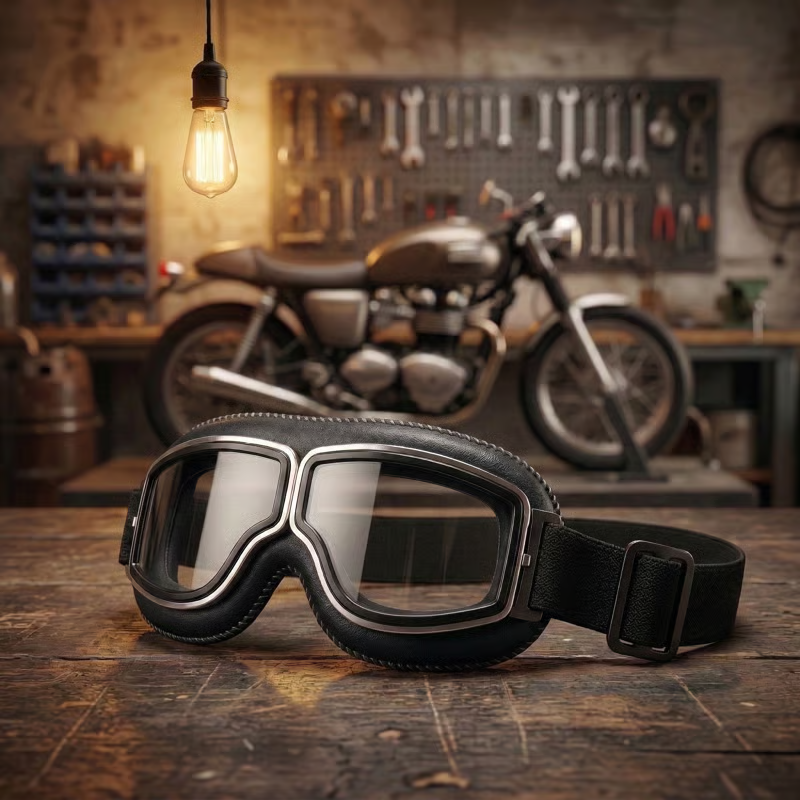 OTG Vintage Motorcycle Goggles🕶️ - Fits Over Prescription Glasses, Soft Padded Retro Riding Glasses with Anti-Slip Strap & UV400