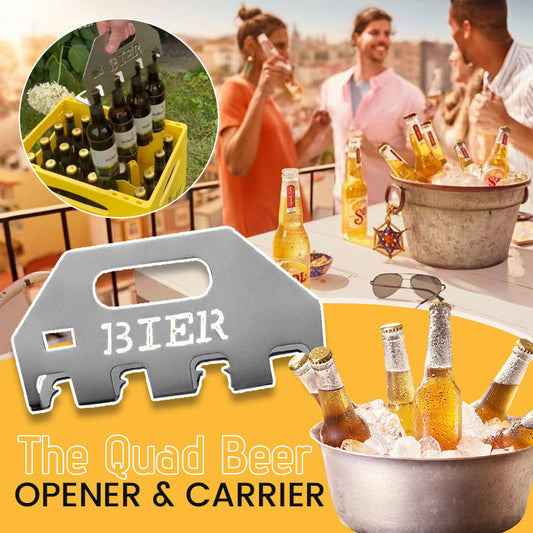 The Quad beer opener and carrier
