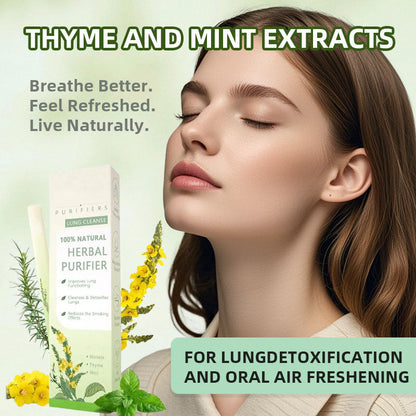Thyme and mint extracts for lungdetoxification and oral air freshening