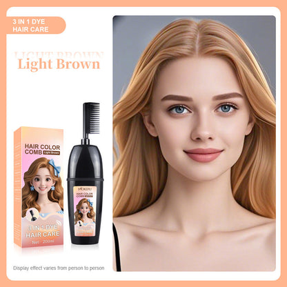 🧴3-in-1 hair dye comb | Easy hair dyeing at home with a built-in brush