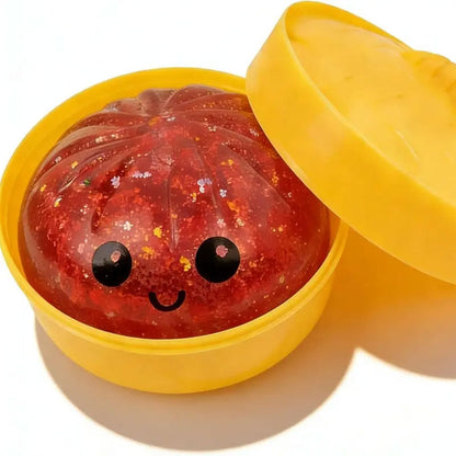 🔥Glittery Dumpling Squeeze Toy – A Cute Fidget Toy for Stress Relief, with a Steamer