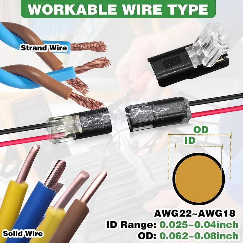 Double wire connector LED light strip connector 2 Pi