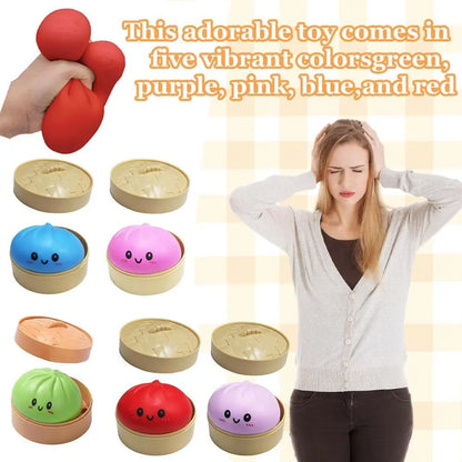 🔥Glittery Dumpling Squeeze Toy – A Cute Fidget Toy for Stress Relief, with a Steamer