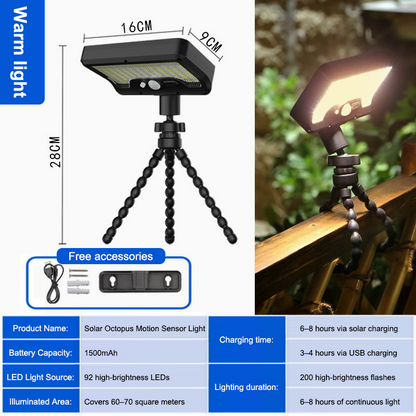 Flexible Octopus Solar Motion Sensor Light