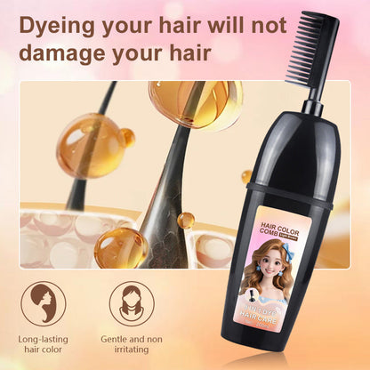 🧴3-in-1 hair dye comb | Easy hair dyeing at home with a built-in brush