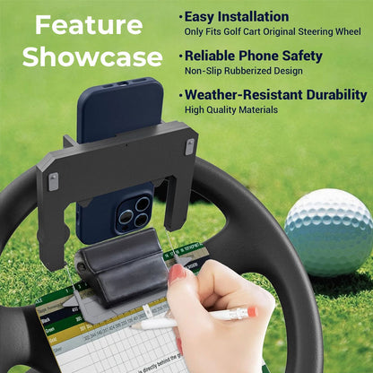 Golf Cart Steering Wheel Phone Mount⛳ — Your All-in-One Command Center for Every Round