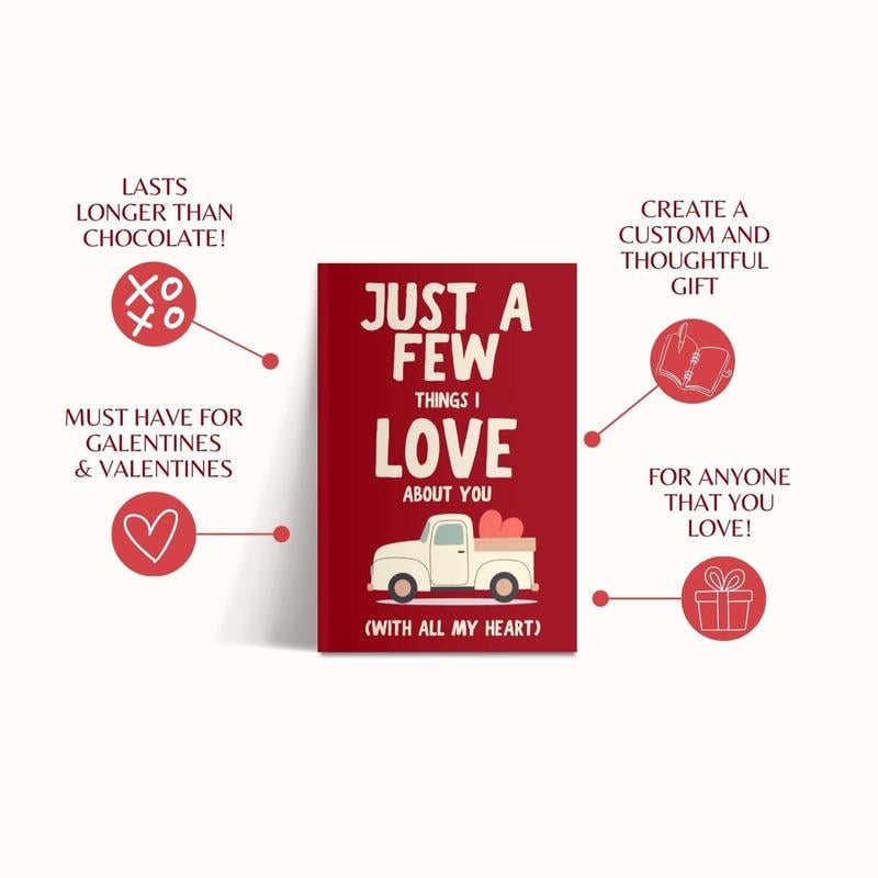 ❤️Just A Few Things I Love About You (With All My Heart) Fill In The Blank Gift Book📚