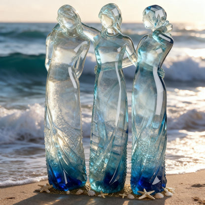 🔥Christmas Sale 49% Off👩🏻‍🤝‍👩🏻Sisters by My Side, Celebrates Friendships Three Sisters Sculpture🎁Christmas, Thanksgiving Day, Birthday Gifts