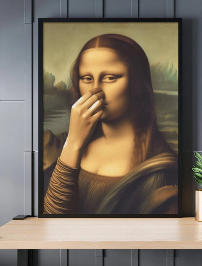 Imitation Mona Lisa art decoration, funny vintage toilet humour room decoration