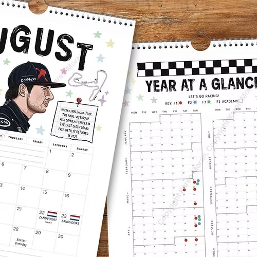 🏎️📅F1 Scrapbook Race Calendar 2026 — The ultimate wall calendar for racing fan