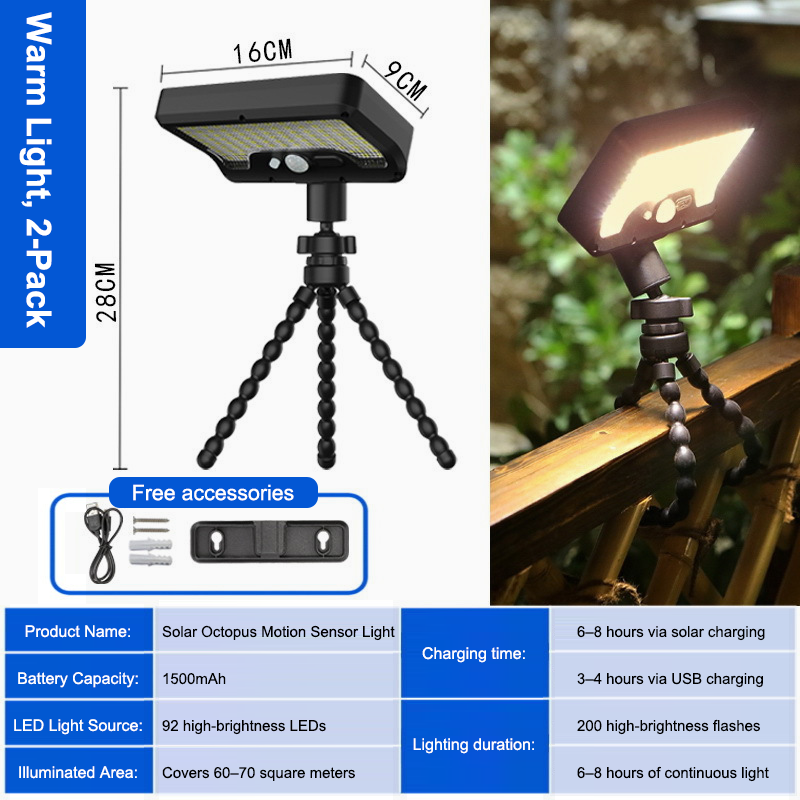 Flexible Octopus Solar Motion Sensor Light