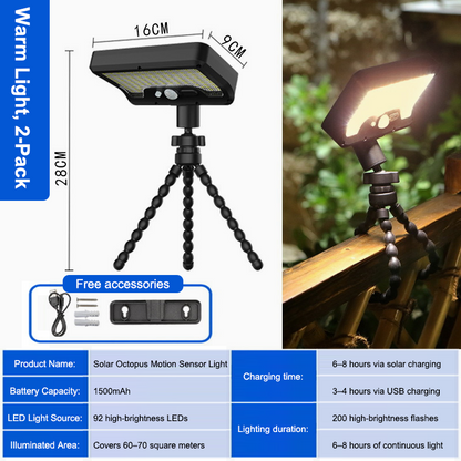 Flexible Octopus Solar Motion Sensor Light
