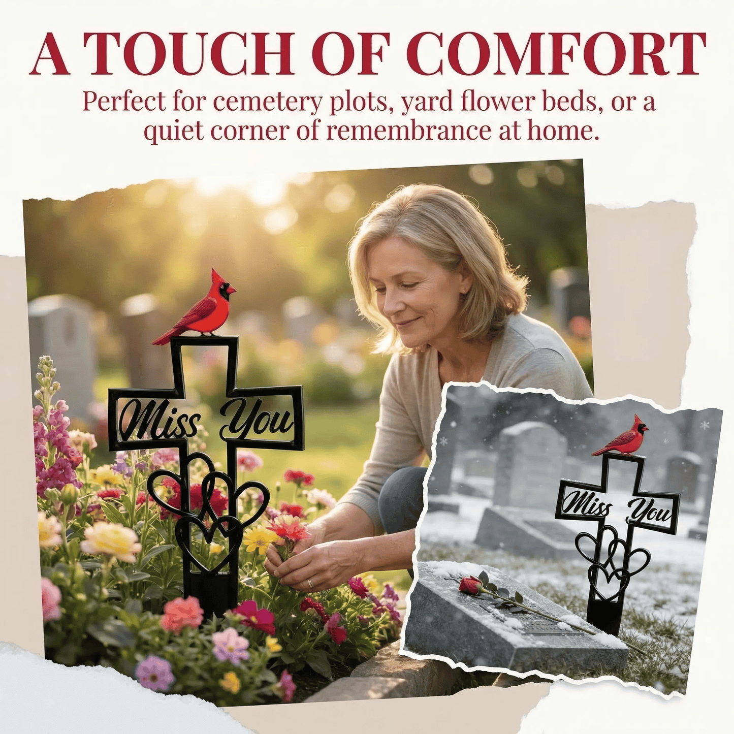 🐦LAST DAY SALE -💖Metal Cemetery Memorial Plaque for Remembrance✝️