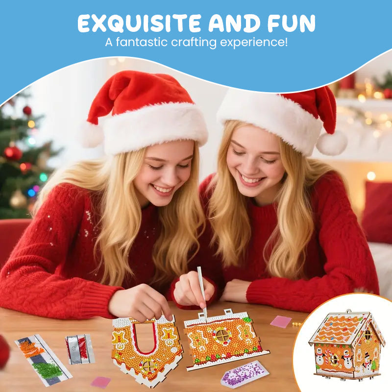Gingerbread Snowman House Diamond Painting