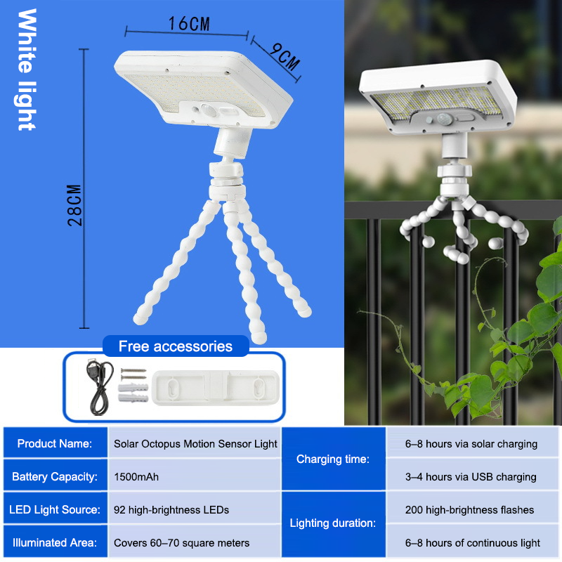 Flexible Octopus Solar Motion Sensor Light