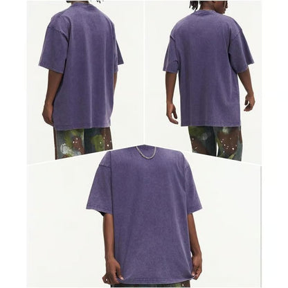 4 Pack Oversized Tshirts for Men Gym Vintage Heavyweight T Shirts Cotton Workout Acid Wash Baggy Tees