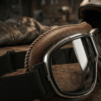 OTG Vintage Motorcycle Goggles🕶️ - Fits Over Prescription Glasses, Soft Padded Retro Riding Glasses with Anti-Slip Strap & UV400