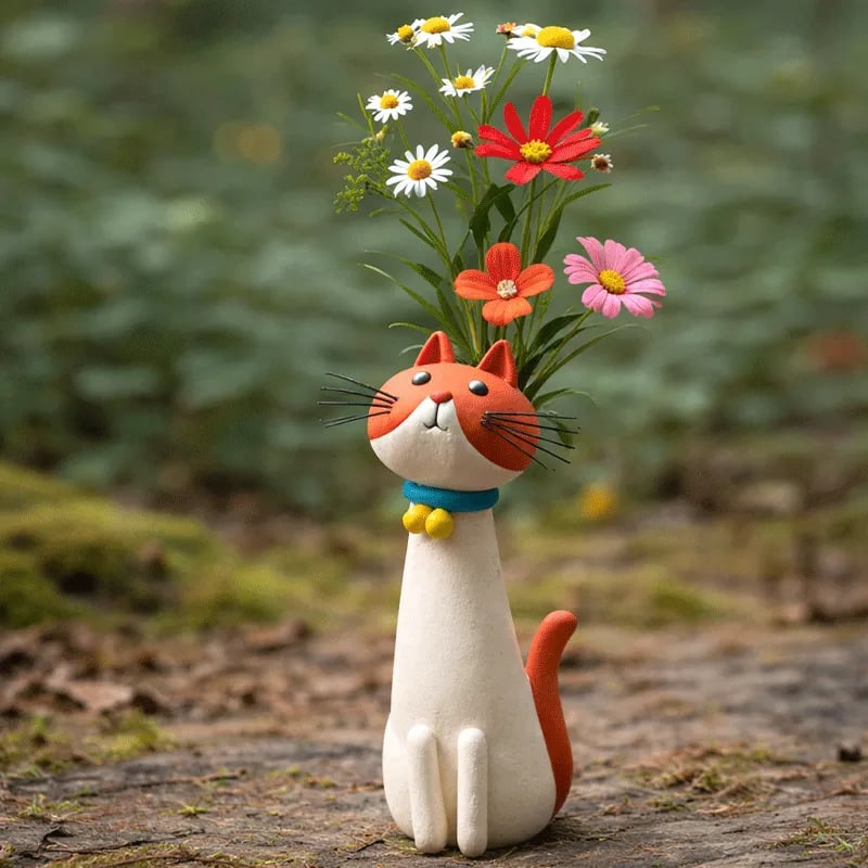 😻 Handmade quirky cat vase